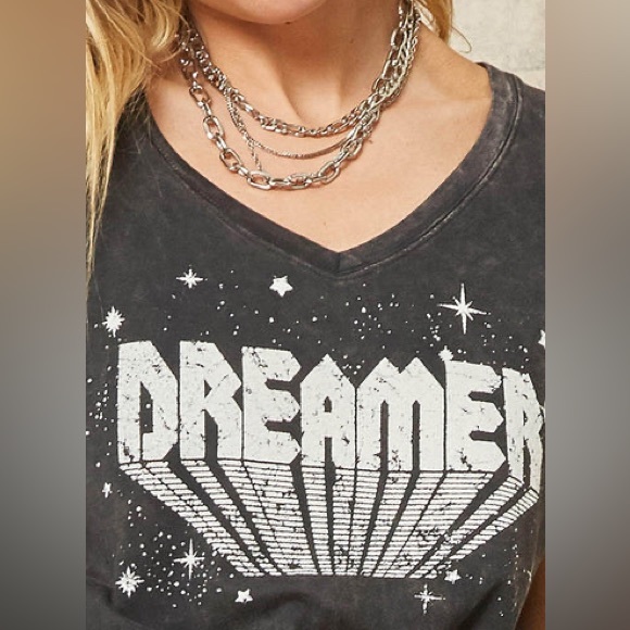 Vintage Canvas Dreamers Stone- Washed Vintage Graphic Tee Charcoal Medium - Picture 2 of 7
